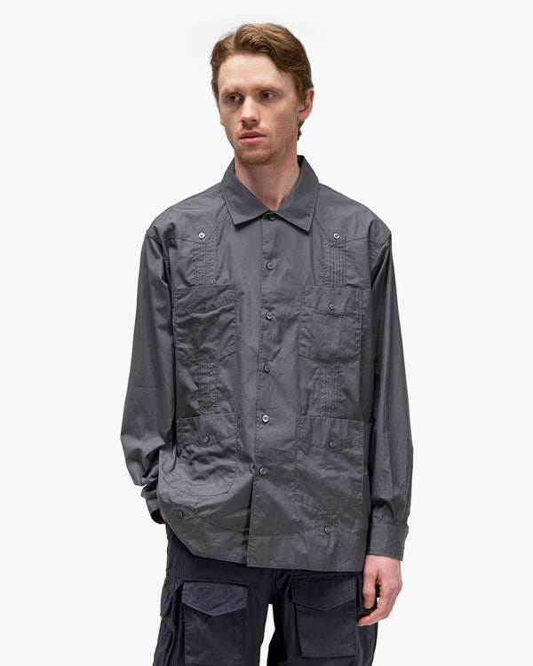 Haven Guayabera Shirt 2Ply Broadcloth Charcoal