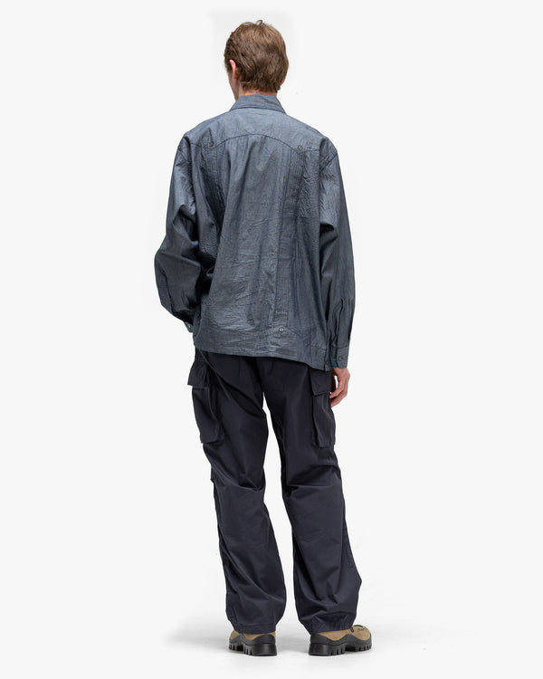 Haven Guayabera Shirt Cotton Chambray Indigo