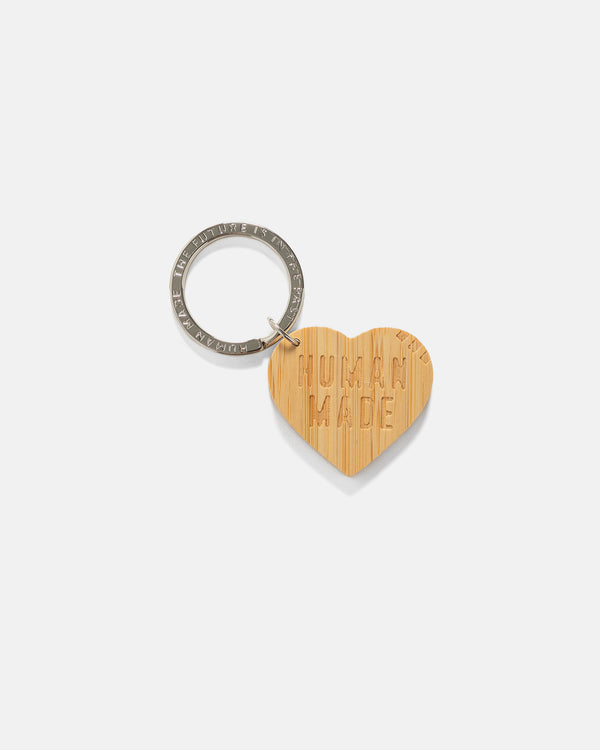 haven Heart Bamboo Key Ring Beige
