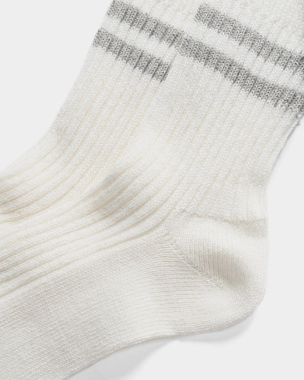 Haven Hemp Organic Cotton Stripe Socks White/Gray
