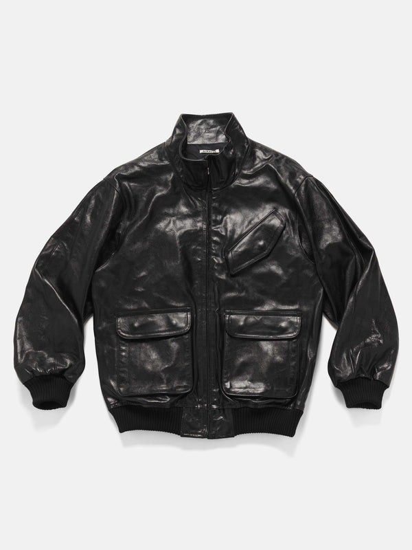 haven Lamb Leather Zip Blouson Black
