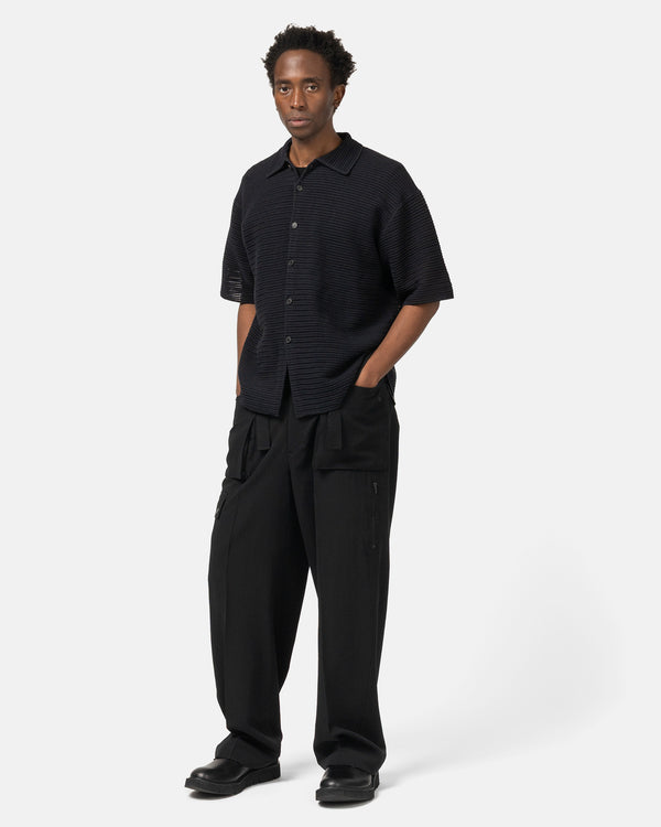 Haven Light Cotton Wool Viyella Cargo Pants Black