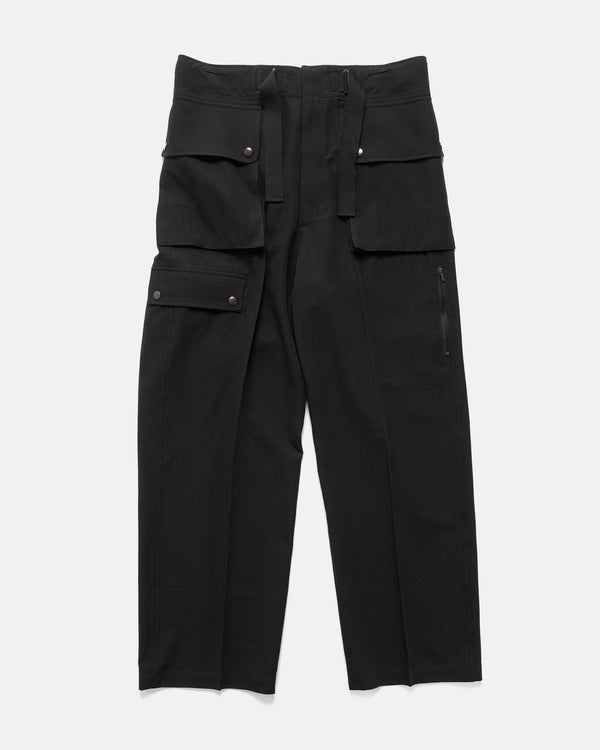 haven Light Cotton Wool Viyella Cargo Pants Black