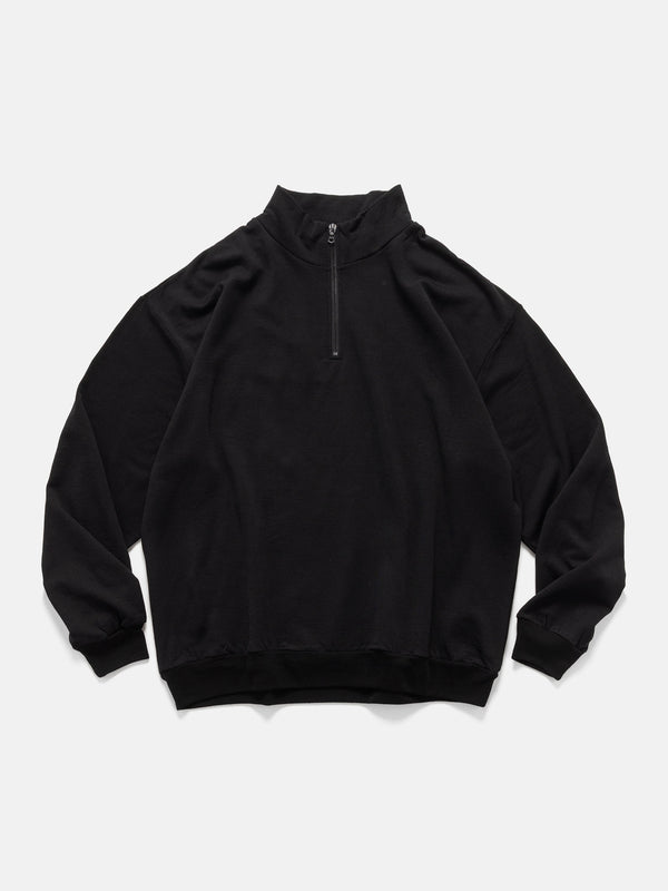 haven Light Wool Sweat Half Zip P/O Black