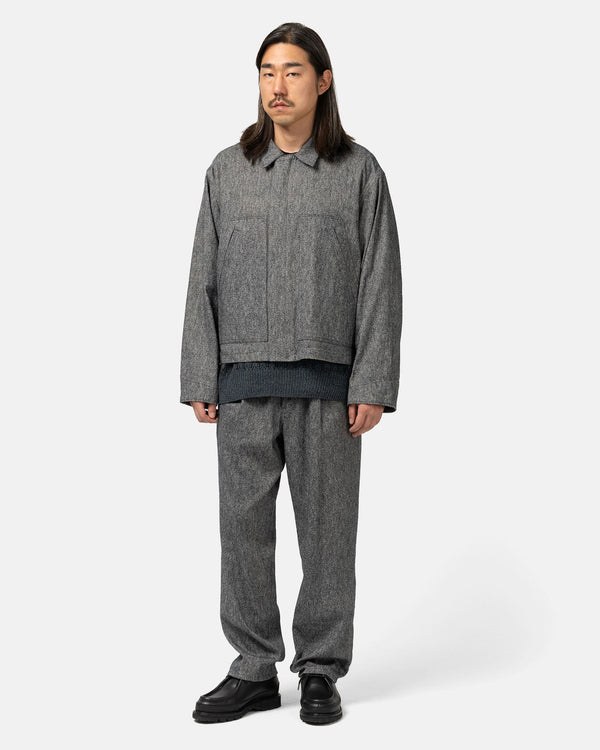 Haven Linen Silk Canvas - Zip Up Blouson D.Navy