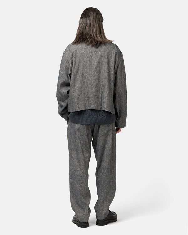 Haven Linen Silk Canvas - Zip Up Blouson D.Navy