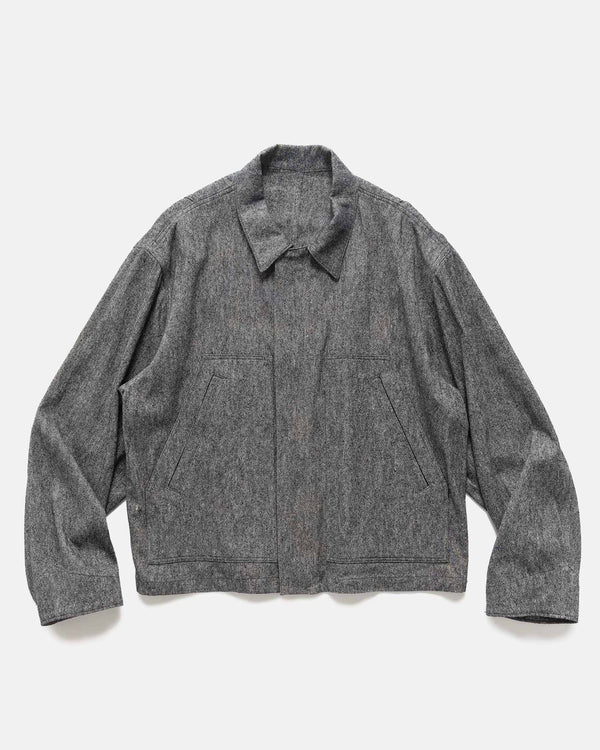 haven Linen Silk Canvas - Zip Up Blouson D.Navy