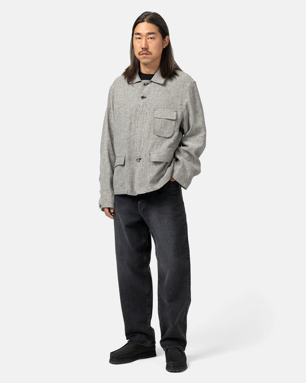 Haven Linen Silk Herringbone - Short Blouson Black