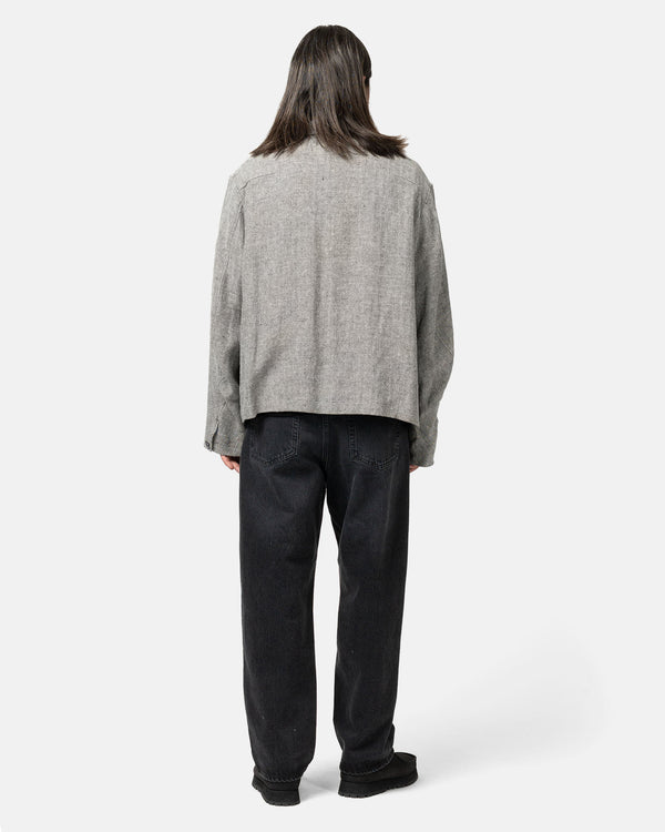 Haven Linen Silk Herringbone - Short Blouson Black