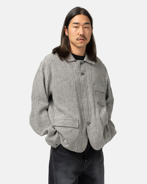 Haven Linen Silk Herringbone - Short Blouson Black