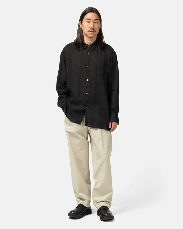 Haven Linen Voile - Regular Collar L/S Shirts Black
