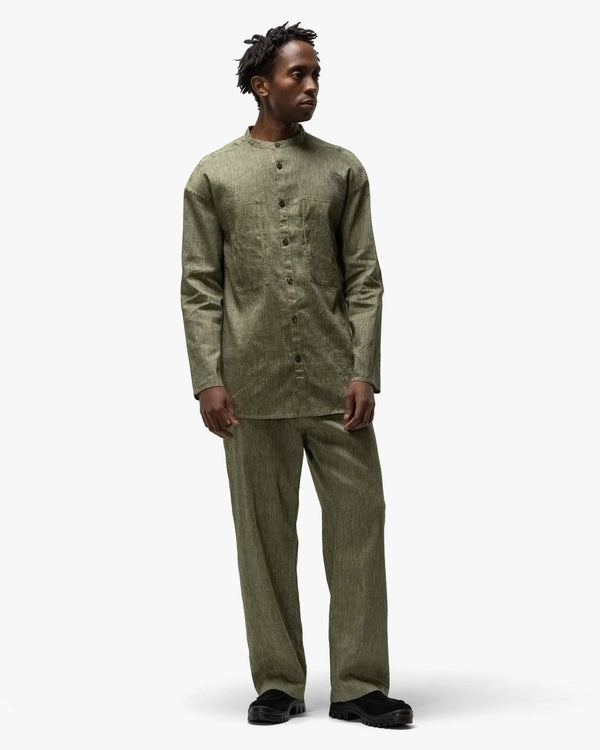 Haven Linen Wool Light Garment Dye Pant Green