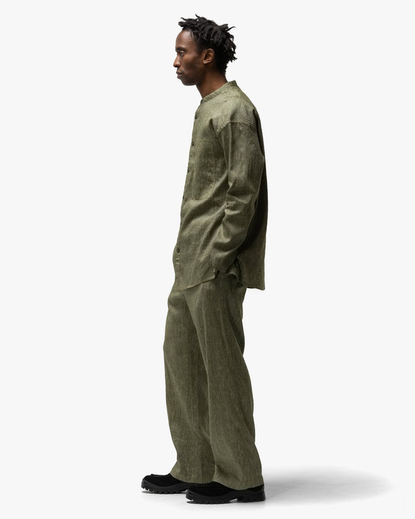 Haven Linen Wool Light Garment Dye Pant Green