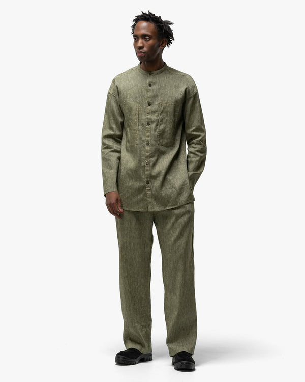 Haven Linen Wool Light Garment Dye Shirt Green