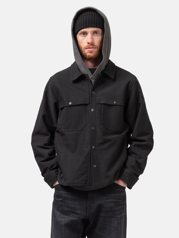 Haven Logger Overshirt - Washed Cotton Canvas Black