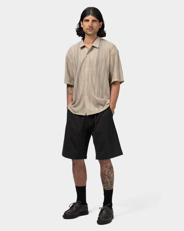 Haven Mesh Open Collar Shirt Sand