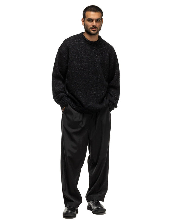 Haven Nylon Tape Covering Wool Sweater Black