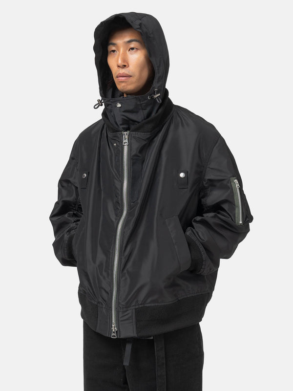 Haven Nylon Twill X Grosgrain Blouson Black