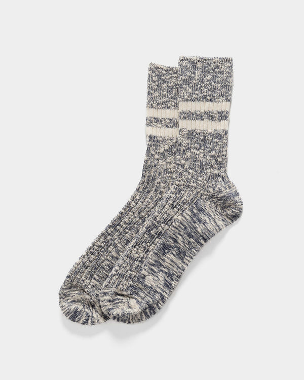 haven OG Cotton Slub Stripe Socks Navy