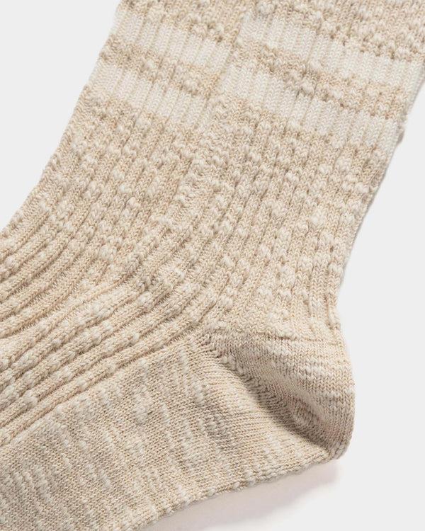 Haven OG Cotton Slub Stripe Socks Raw Beige