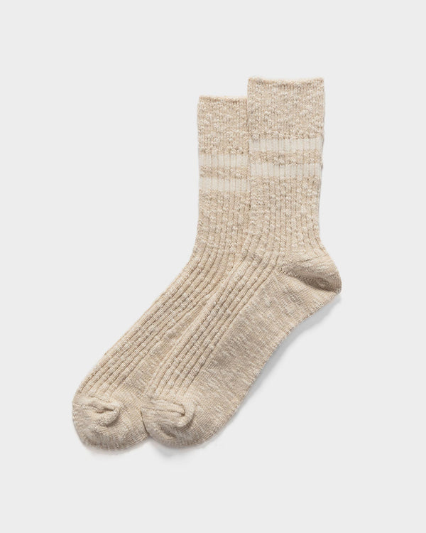 Haven OG Cotton Slub Stripe Socks Raw Beige