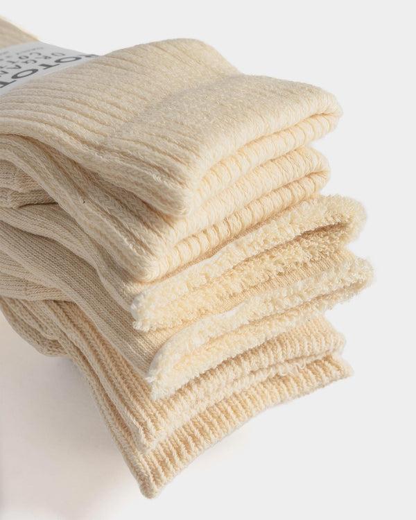 Haven Organic Daily 3 Pack Crew Socks Ecru