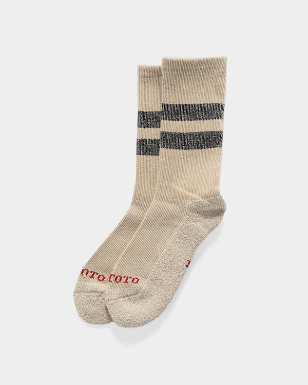 haven Pile Stripe Marl Socks Beige/Black