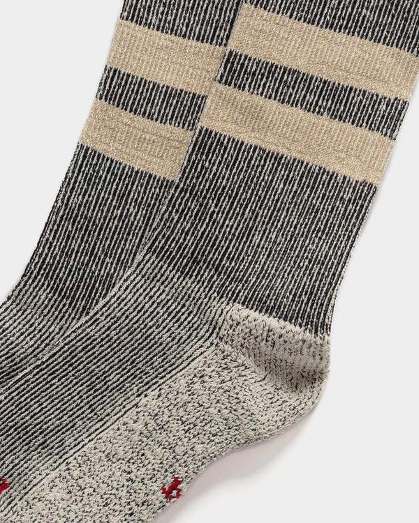 Haven Pile Stripe Marl Socks Black/Beige