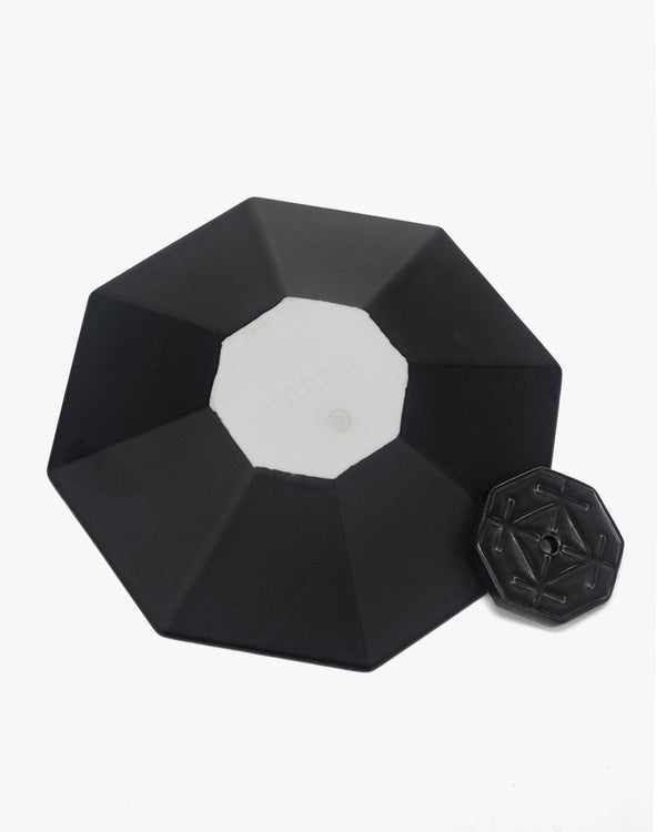 Haven Porcelain Incense Plate Octagon Black