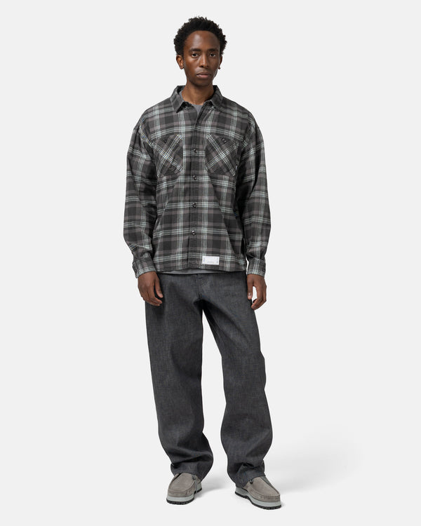 Haven Savage Tartan Check Shirt LS Grey/Saxe