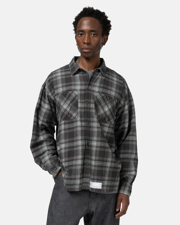 Haven Savage Tartan Check Shirt LS Grey/Saxe