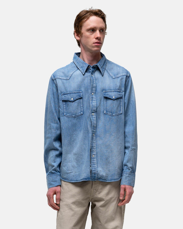 Haven Social Sculpture Shirt DMGD Lt Indigo