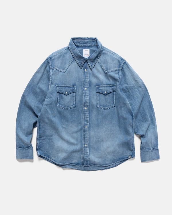 haven Social Sculpture Shirt DMGD Lt Indigo