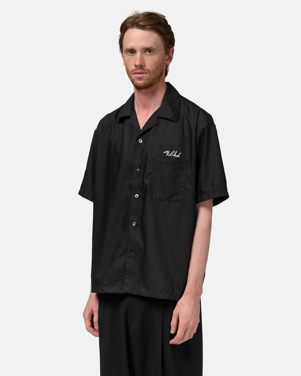 Haven Solid-Color Hawaiian Shirt SS Black