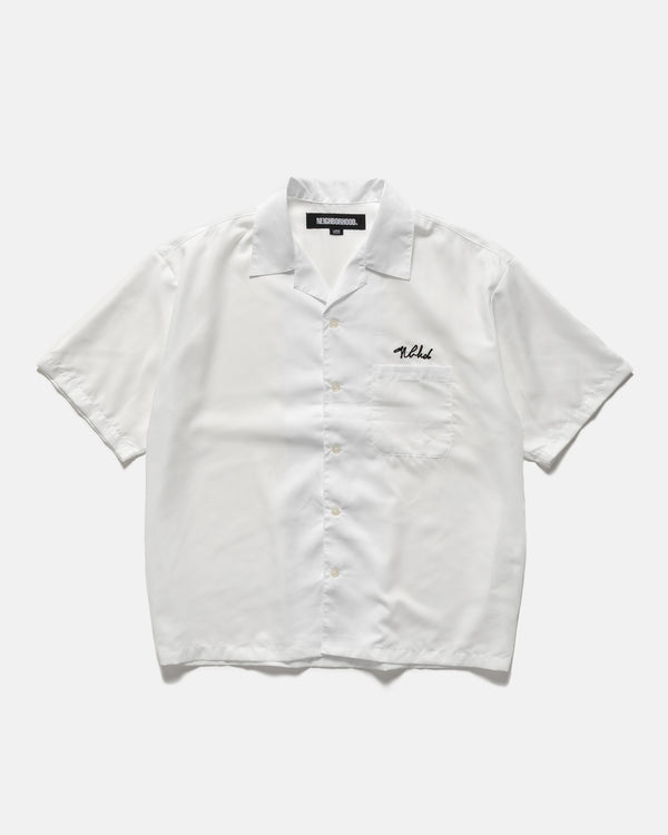 haven Solid-Color Hawaiian Shirt SS White