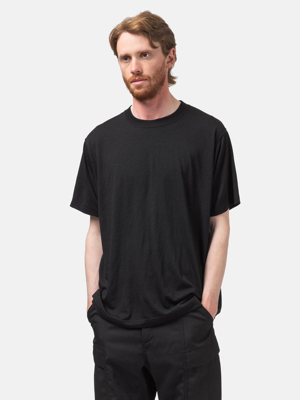 Haven Stratus T-Shirt - Superfine Wool Jersey - Black