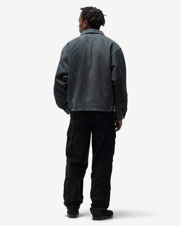 Haven Suede Trucker Jacket Grey