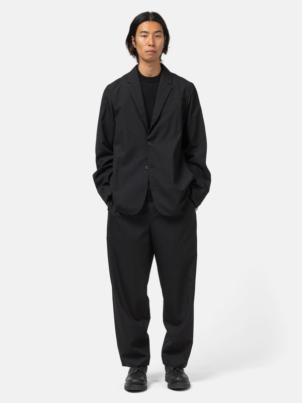 Haven Tapered Easy Pants Tropical Wool Black