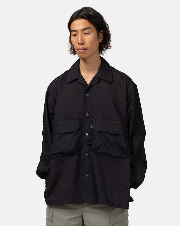 Haven Tech Sports Open Collar Shirt L/S Black