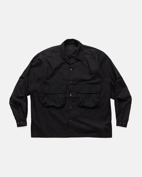 haven Tech Sports Open Collar Shirt L/S Black