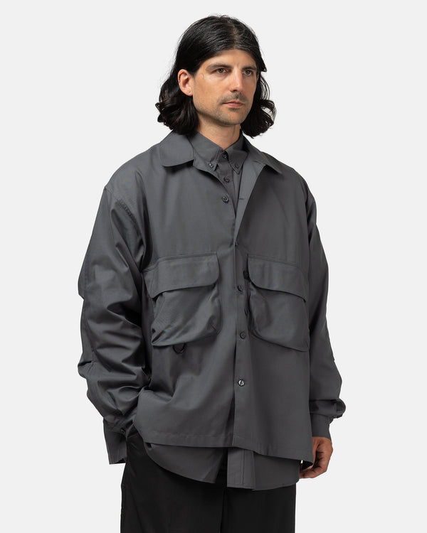 Haven Tech Sports Open Collar Shirt L/S Charcoal