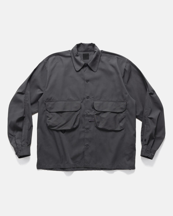 haven Tech Sports Open Collar Shirt L/S Charcoal