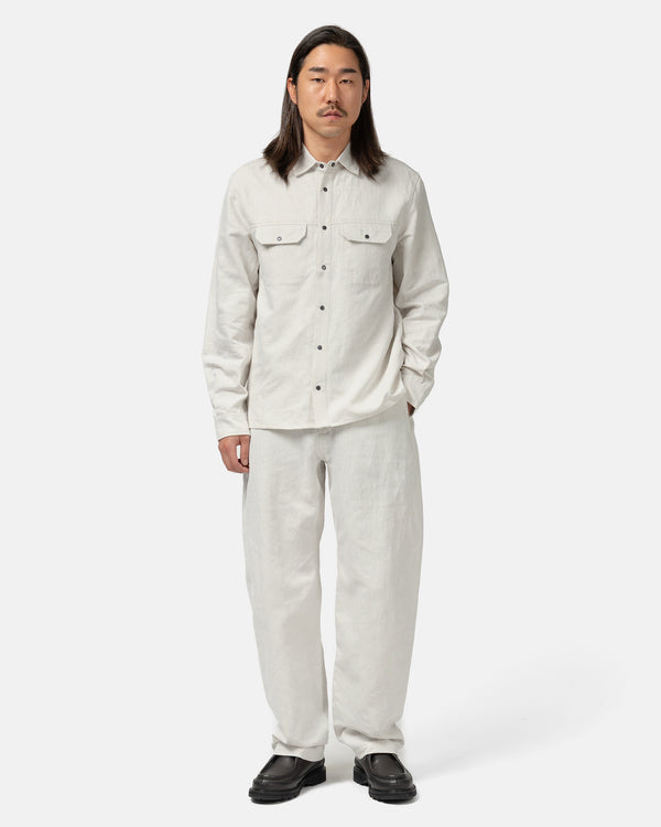 Haven Travail Shirt - Cotton Linen Denim Ivory