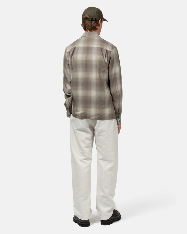 Haven Travail Shirt - Super 140 Wool Brown Plaid