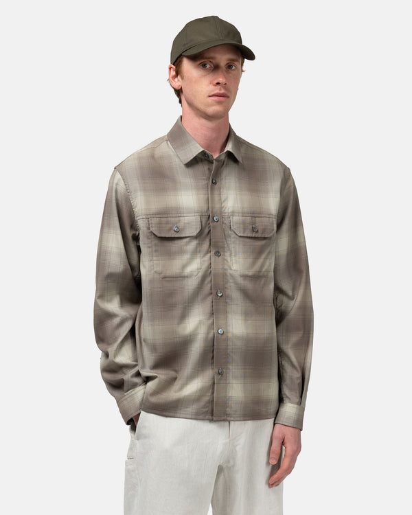 Haven Travail Shirt - Super 140 Wool Brown Plaid