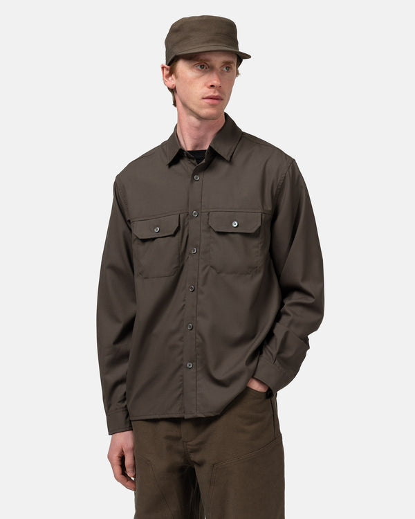 Haven Travail Shirt - Super 140 Wool Earth