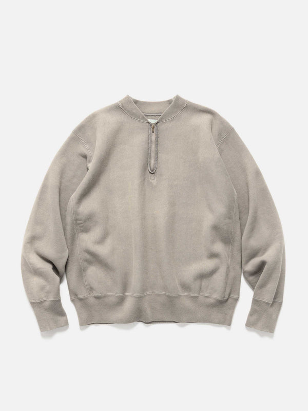 haven Vintage Half Zip Rib Collar Sweatshirt Gray