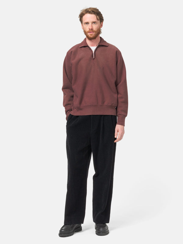 Haven Vintage Half Zip Sweatshirt Burgundy