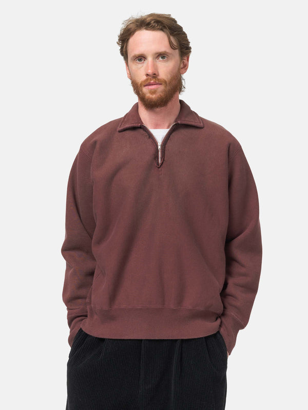 Haven Vintage Half Zip Sweatshirt Burgundy