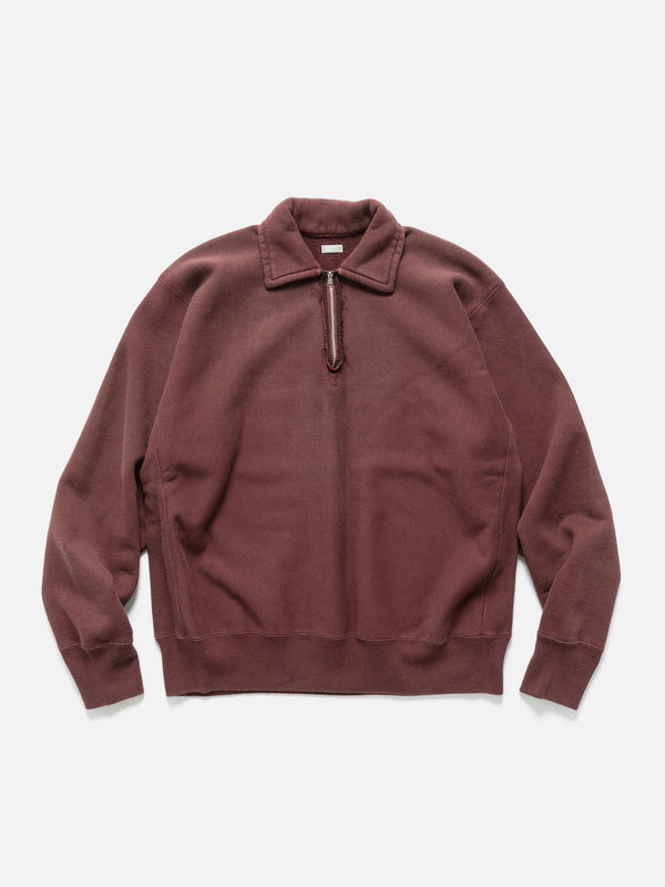 haven Vintage Half Zip Sweatshirt Burgundy